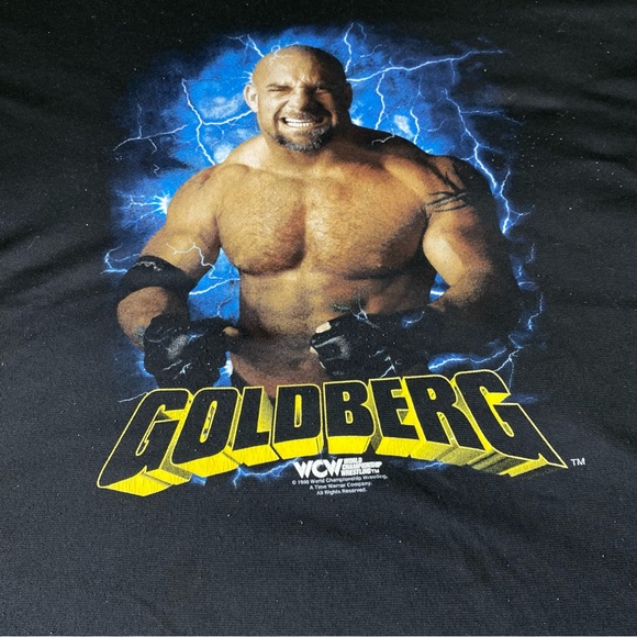 Vintage 90s WCW Goldberg Wrestling V-Neck Jersey World Championship Wrestling. - Picture 2 of 7